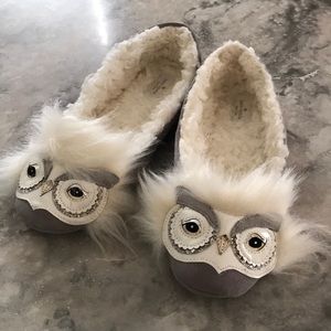 Kate Spade Fuzzy Owl Slippers